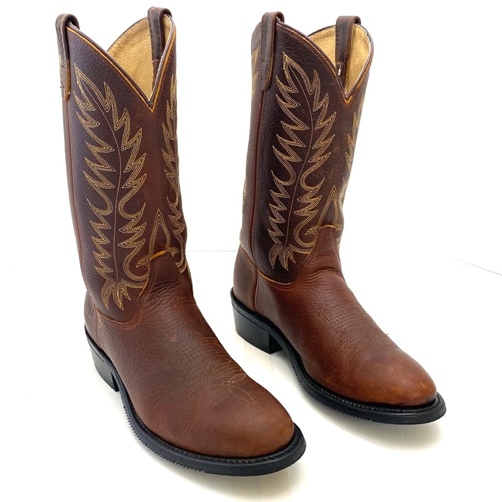 Double H Brown Western Work Boots w/Oil & Chemical Resistant Outsoles